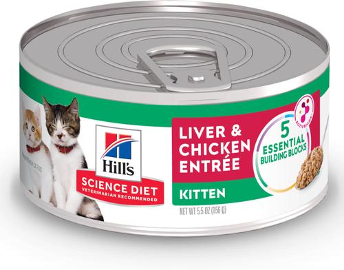 Kitten Liver & Chicken & Savory Salmon Variety Pack Wet Cat Food, 2.9-oz can, case of 12