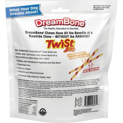 Twist Sticks - Golosinas masticables para perros con tocino y queso, 50 unidades
