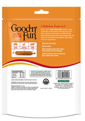 Bundle: Variety Pack - Good 'n' Fun Triple Flavor Kabobs Chicken, Duck & Chicken Liver Dog Chews, Beef, Pork & Chicken & Beef, Pork & Chicken Sticks Flavors