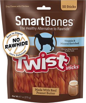 Twist Sticks Variety Pack Real Chicken, Bacon & Cheese Flavor Dog Treats, 50 count