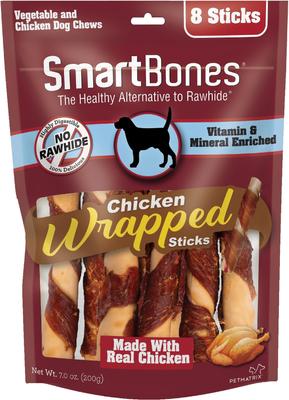 Chicken Wrapped Sticks Peanut Butter Flavor Dog Treats, 8 count