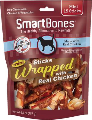Mini Chicken Wrapped Sticks Peanut Butter Dog Treats, 15 count