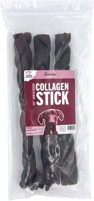 12-inch Braided Collagen Bully Stick Dog Chew, 3 count