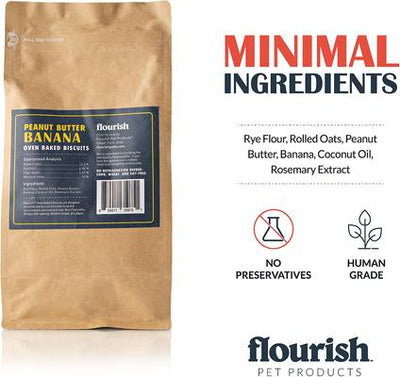 Galletas de mantequilla de maní y plátano para perros, bolsa de 1 lb