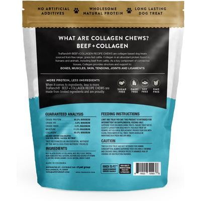 Chips de colágeno de res, golosinas masticables duras para perros, bolsa de 6 pulgadas y 8.2 oz
