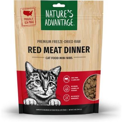 Alimento crudo liofilizado para gatos Red Meat Mini Nibs sin cereales, bolsa de 355 g