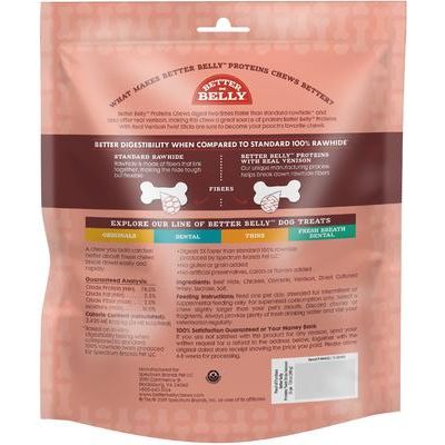 Proteins Twist Sticks con venado real, golosina masticable de cuero crudo altamente digestible para perros, 25 unidades