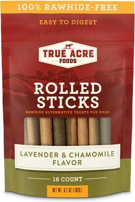 Rawhide-Free Rolled Sticks with Chamomile & Lavender Extract Flavor Dog Treats, 16 count