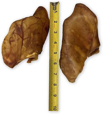 Large Roasted Pig Ears Natural Chew Dog Treats, 100-pack