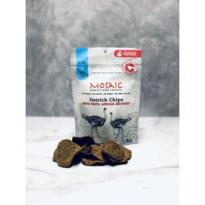 Galletas sudafricanas de avestruz con infusión de remolacha, cecina para perros, bolsa de 2.5 oz