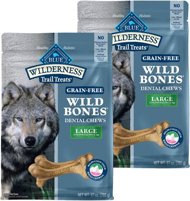 Wilderness Wild Bones Grain-Free Large Dental Dog Treats, 27-oz bag, count varies