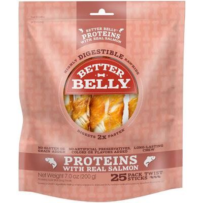 Proteins Twist Sticks con venado real, golosina masticable de cuero crudo altamente digestible para perros, 25 unidades