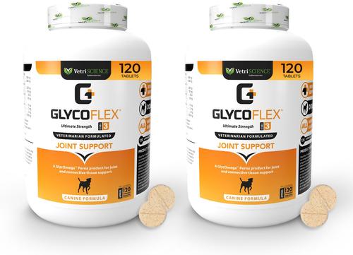 GlycoFlex Stage III Chicken Flavored Chewable Tablets Joint Supplement for Dogs, 120 count