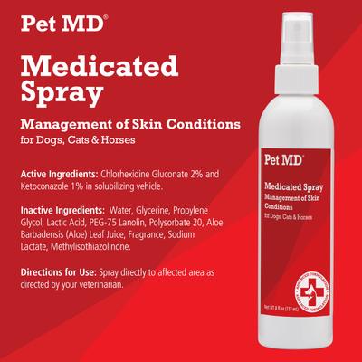 Aerosol medicado antiséptico y antimicótico para perros, gatos y caballos, botella de 8 oz