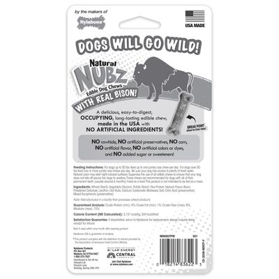 Nubz WILD Natural Long Lasting Edible Bison Flavor Jumbo Dog Chew Treat, 2 count