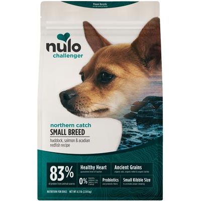Nulo, Challenger Small Breed Northern Catch, Eglefino + Salmón + Gallineta Nórdica con Granos Ancestrales Orgánicos, Cachorros y Adultos, 2.04 / 4.99 kg
