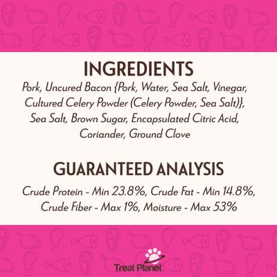 Pork + Bacon Snack Bars Human Grade Jerky Dog Treats, 1.5-oz bar, 12 count