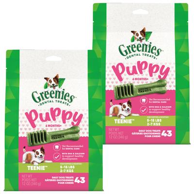 Natural Teenie Puppy Dental Dog Treats, 43 count