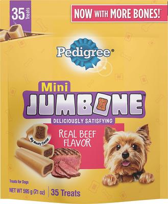 Mini Jumbone Real Beef Flavor Dog Treats, 105 count