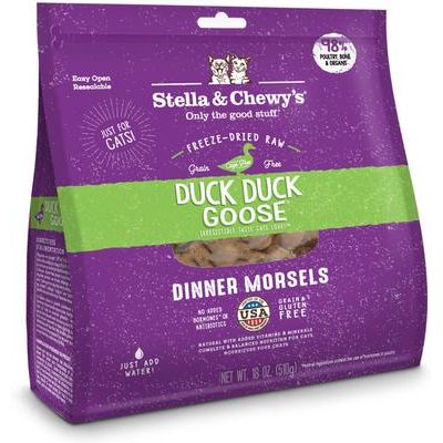 Paquete: Stella & Chewy's Stella's Solutions Digestive Boost Chicken + Duck Duck Goose Dinner Morsels Alimento liofilizado para gatos