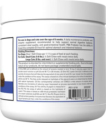 Protegrity EZ Probiotic & Enzyme Soft Chews Dog & Cat Supplement, 120 count