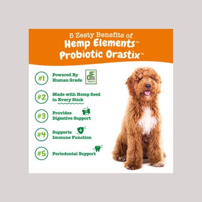 Bundle: Zesty Paws Probiotic Bites Digestion Pumpkin Flavor Soft Chews Dog Supplement, 90 count + Zesty Paws Hemp Elements Probiotic Orastix Dog Supplement, 12 count