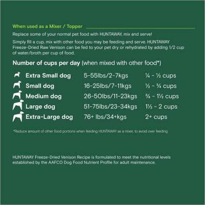 Bundle: Huntaway Wild Venison Jerky Dog Treats, 4-oz bag + Venison Grain-Free Freeze-Dried Dog Food, 12-oz bag