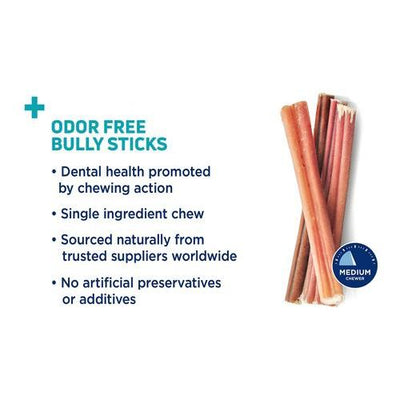 Golosina para perros Bully Sticks estándar sin olor de 6"