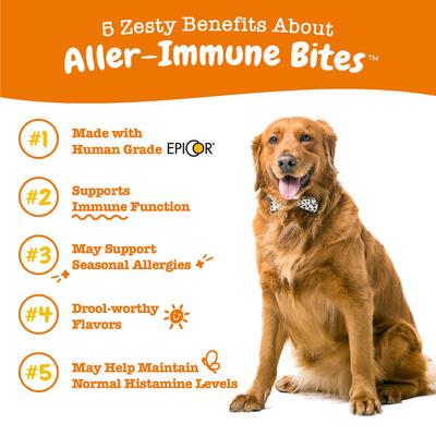 Bundle: Zesty Paws Probiotic Bites Digestion + Aller-Immune Bites Lamb Flavor Immune System Soft Chews Dog Supplement