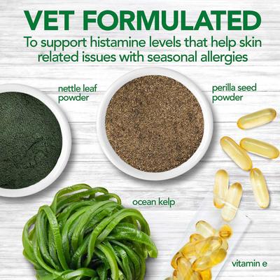 Paquete: Suplemento masticable suave para perros Vet's Best para la alergia estacional (30 unidades) + Suplemento para perros Vet's Best para el alivio de la alergia estacional (60 unidades)