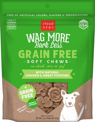Wag More Bark Less Peanut Butter & Apples Grain-Free Soft Chew Dog Treats, 5-oz bag