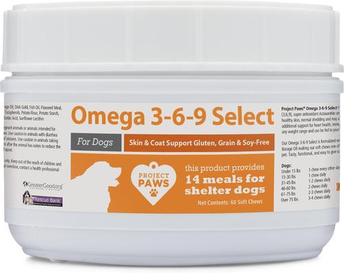 Omega 3-6-9 Select Grain-Free Skin & Coat Support Dog Supplement Chews, 120 count