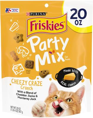 Party Mix Cheezy Craze Crunch Flavor Crunchy Cat Treats, 2.1-oz bag