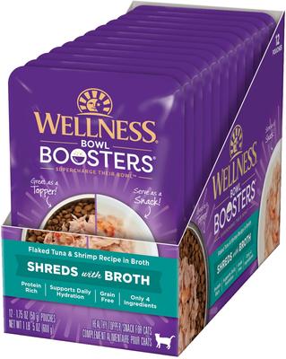 Bowl Boosters Shredded Chicken Wet Cat Topper, 1.75-oz pouch, case of 12