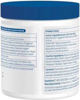 MOVOFLEX Advanced Soft Chews - Suplemento para las articulaciones de perros de razas grandes, 60 unidades