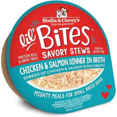 Stella & Chewy's, Lil Bites Savory Stews, Alimento húmedo desmenuzado, perros de raza Pequeña, varios sabores. 12 pack