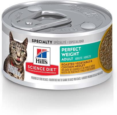 Adult Perfect Weight Management Liver & Chicken Entree Wet Cat Food, 2.9-oz can, case of 24