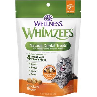 Golosinas dentales de pollo para gatos de Wellness Natural, bolsa de 2 oz