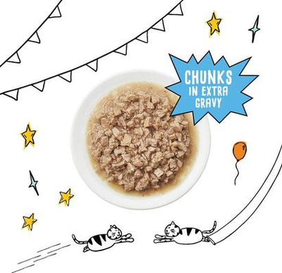 Comida enlatada para gatos con trozos sin cereales en salsa EXTRA de pollo, 3 oz, caja de 48