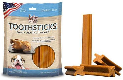 Palitos de dientes para perros pequeños con pollo, premio dental diario, bolsa de 13 oz