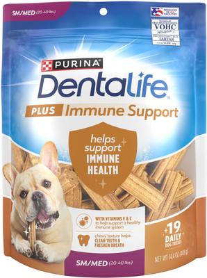 Plus Immune Support Chicken, Apple & Blueberry Flavor Small/Medium Dental Dog Treats, 8 count