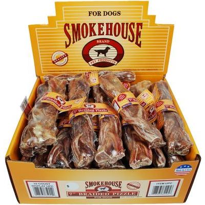 Palitos de pizzle trenzados de 5" para perros, caja de 48