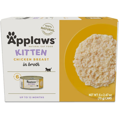 Kitten Alimento Húmedo, Pechuga de Pollo en Broth. 70 g, caja de 6. - Applaws