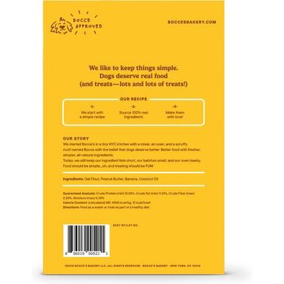 Golosinas para perros horneadas sin trigo, con mantequilla de maní y plátano (caja de 14 oz)