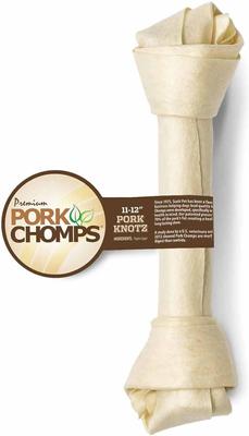 Golosina masticable para perros con nudo de piel de cerdo horneado de 11 pulgadas, 1 unidad