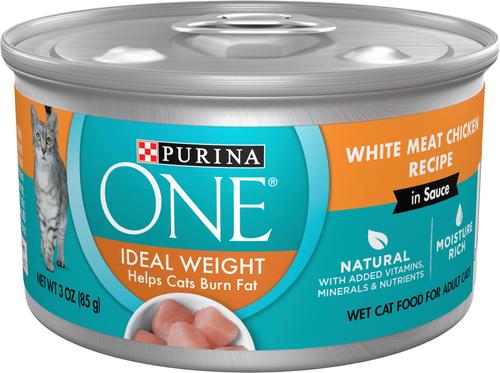 Natural Weight Control Ideal Weight Tender Salmon Recipe Wet Cat Food, 3-oz can, case of 24