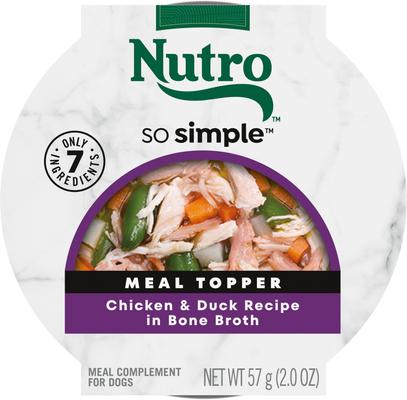 So Simple Meal Complement Chicken Recipe in Bone Broth Grain-Free Adult Wet Dog Food Topper, 2-oz tray, case of 10