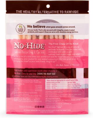 Bundle: Earth Animal No-Hide Stix Long Lasting Natural Rawhide Alternative Salmon Recipe Dog & Cat Treats, 10 count + Chicken Recipe, 10 count + Beef Recipe Chew, 10 count