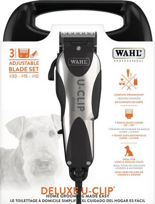 Deluxe U-Clip Dog, Cat & Small Pet Grooming Clipper, Black/Chrome