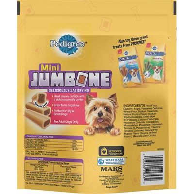 Mini premios Jumbone con sabor a carne de res real para perros, 105 unidades
